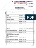 Employment Notice: Sr. No. Name of The Post Pay