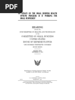 House Hearing, 113TH Congress - An Update On The Small Business Health Options Program: Is It Working For Small Businesses?