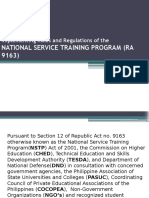 National Service Training Program (Ra 9163) : Implementing Rules and Regulations of The