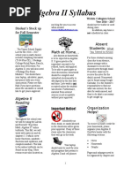 Syllabus Algebra II 2016 - 2017
