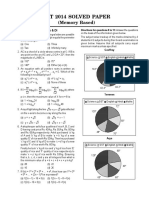 Cat 2014 Solved Paper: (M em or y Based)