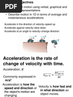 Average and Instantaneous Acceleration