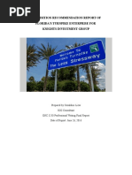 Acquisition Recommendation Report of Florida'S Turnpike Enterprise For Knights Investment Group