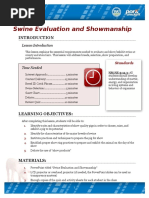 Swine Evaluation and Showmanship: Lesson Introduction