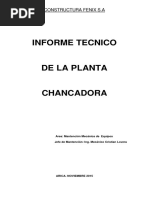 Informe de Planta Chancadora