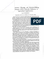 Quantitative Planning and Decision-Making Techniques (With Particular Reference To Agricultural Applications)