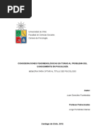 Consideraciones Fenomenológicas en Torno Al Problema Del Conocimiento en Psicología.