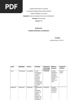 Planificación de Animales Vertebrados e Invertebrados