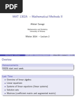 MAT 1302A - Mathematical Methods II: Alistair Savage