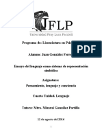 Ensayo Sobre El Lenguaje Como Sistema de Representación Simbólica