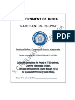 SC Railway Divisional Office, Commercial Branch, Vijayawada Tender Notice No: 05/2014 (JTBS), dt.23.12.2014 Tender Notice