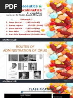 Routes of Administration of Drug