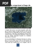 Cuando Erupcionó El Lago de Ilopango