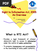 Right To Information Act, 2005 An Overview