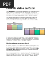 Base de Datos en Excel