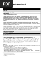 English Communications Stage 2: Unit Plan