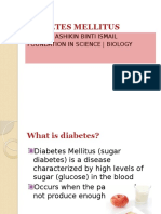 Diabetes Mellitus: By: Nor Ashikin Binti Ismail Foundation in Science - Biology