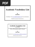 Academic Vocabulary List