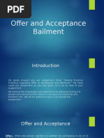 Case Study On "Offer & Acceptance, Bailment"