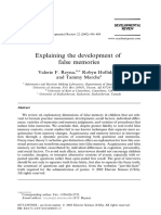 Explaining The Development of False Memories 2002 Developmental Review