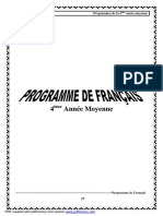 Programme Francais - 4e - Annee - Moyenne PDF