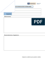 Ficha de Observación Del Laboratorio