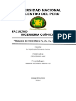 Informe Quimica Analitica Analisis de Minerales