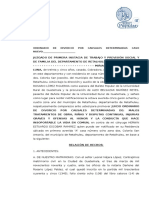 Ordinario de Divorcio Por Causales Determinadas Caso Nuevo