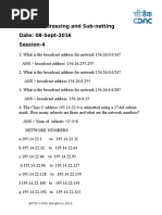 Lab: IP Addressing and Sub-Netting Date: 08-Sept-2016 Session-4