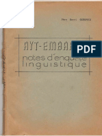 Ait Embarek: Notes D' Enquête Linguistique Par Henri Genevoix