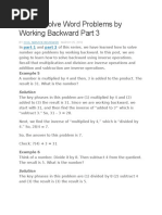 How To Solve Word Problems by Working Backward Part 3