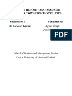 Project Report On Consumer Behavior Towards Chocolates