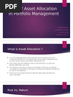 Role of Asset Allocation in Portfolio Management