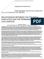 Relationship Between The Political Executive and The Permanent Civil Service - Infoline