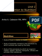 Unit 1 Introduction To Nutrition: Anita A. Cabezon RN, MPH