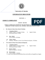 University of Calcutta Information Brochure: Subject Combination