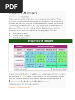 Properties of Integers