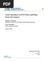 Cyber Operations in DOD Policy and Plans: Issues For Congress