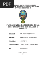 Fundamentos Dogmáticos de La Desheredación, Sus Clases y Formas