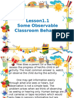 Some Observable Classroom Behavior