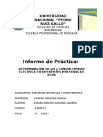 Determinación de PH y Conductividad Eléctrica en Diferentes Muestras de Agua