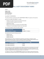 Internal Audit Engagement Memo