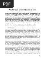 Direct Benefit Transfer Scheme in India PDF