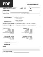 Calculation Sheet API - 510: Marek Inspections