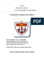 Proyecto Comisión Puntualidad y Asistencia 2015 2016