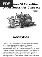 Definition of Securities Under Securities Contract Regulation Act