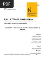 Indicadores de Satisfacción Al Cliente y Posicionamiento de Marca
