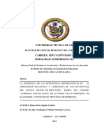 La Incidencia de Las Estrategias Metodológicas en El Aprendizaje de Lengua y Literatura en 8vo