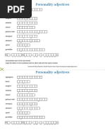 Personality Adjectives