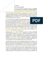 El Recurso de La Cultura. Síntesis Del Texto de George Yúdice